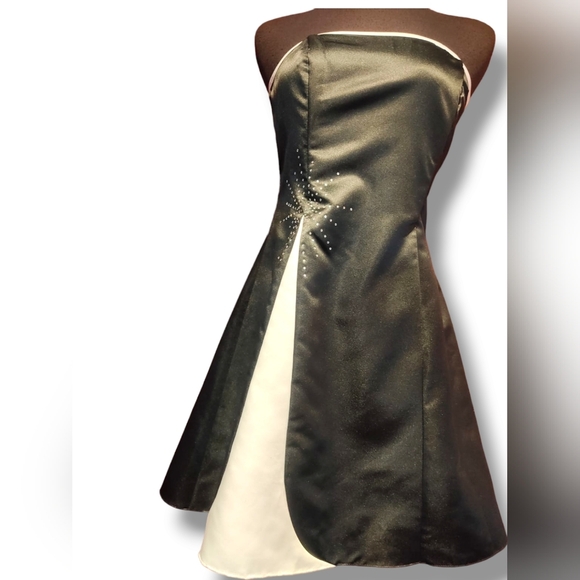 Black and white tuxedo style dress - Picture 1 of 10